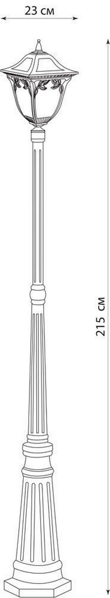 Уличные светильники столб Уличный светильник Feron PL4087 столб четырехгранный 100W E27 230V, черное золото 11493 
