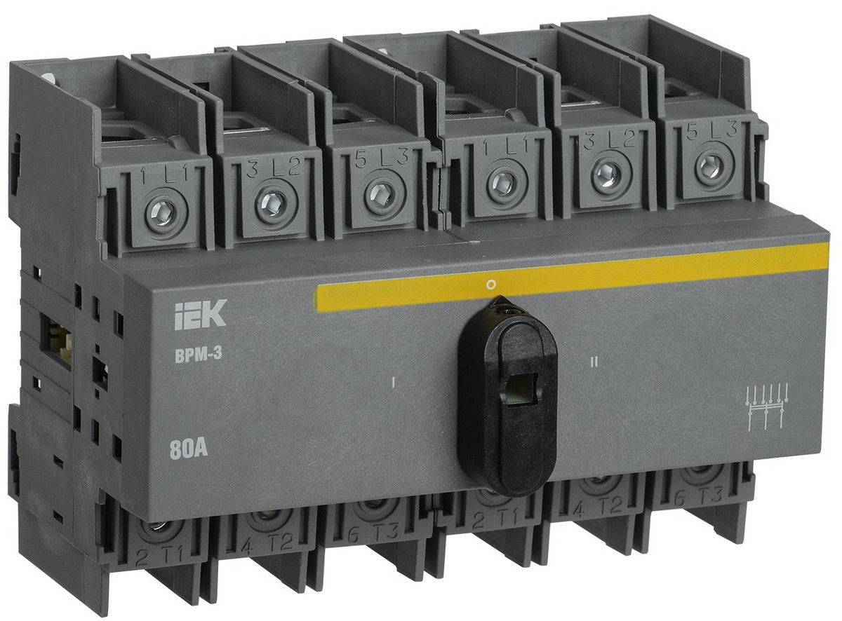 Выключатель-разъединитель IEK KARAT модульный ВРМ-3 3P 80А MVR30-3-080