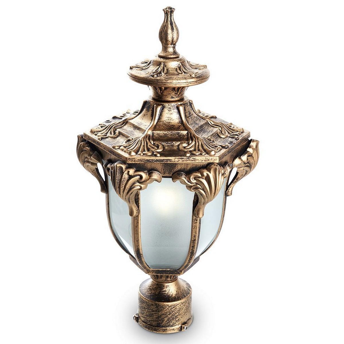 Уличные светильники на столб Уличный светильник Feron PL4045 шестигранный на столб 60W 230V E27, черное золото 11425 