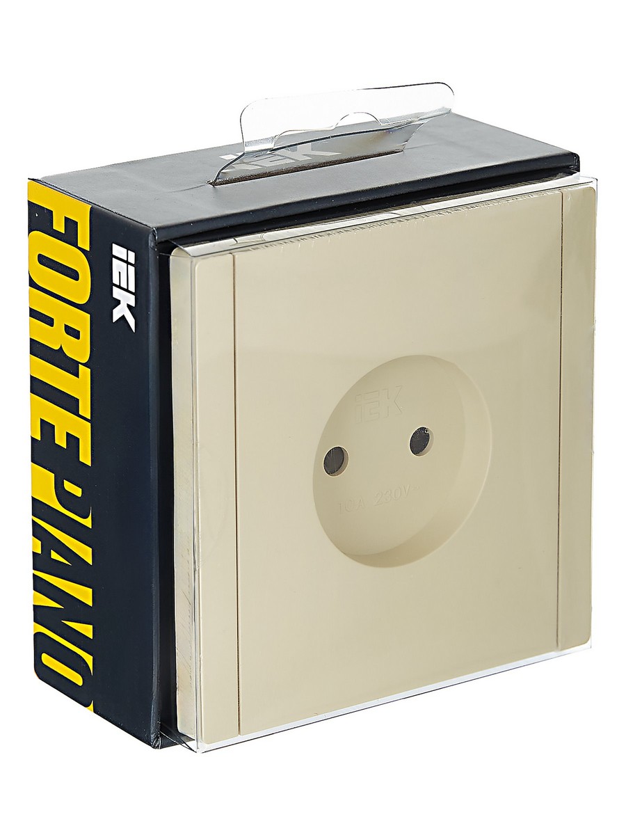 IEK FORTE&PIANO Ваниль Розетка IEK FORTE&PIANO Ваниль б/з винтовое крепление 10А FP418