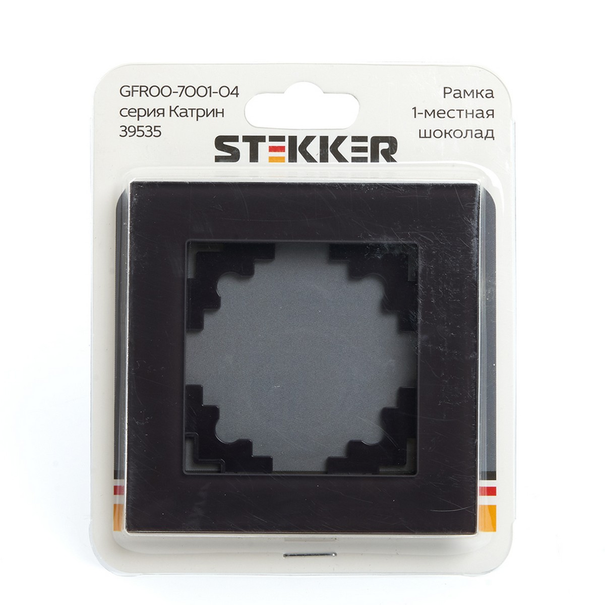 Рамка 1-местная стекло STEKKER GFR00-7001-04  серия Катрин шоколад 39535