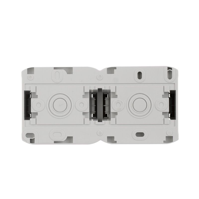 Накладные Розетки и выключатели Legrand Quteo IP44 Серый Выключатель+розетка Legrand Quteo с/заземлением IP44 серый  782348