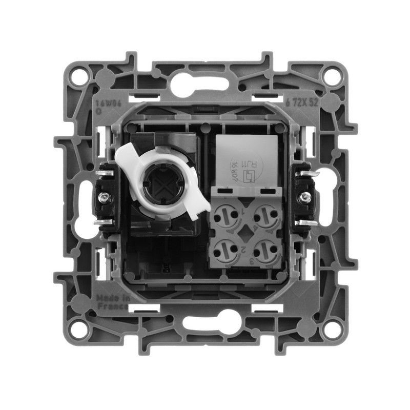 Розетка телефон + компьютер Legrand Etika алюминий (RJ11+RJ45) 5 кат. UTP 672452