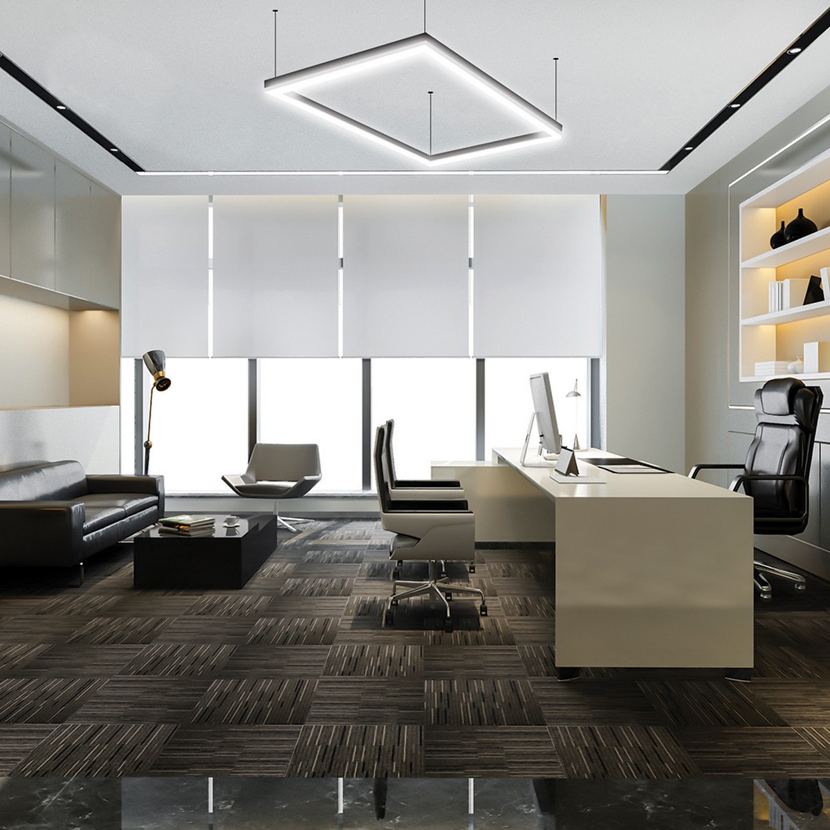 Линейные светодиодные светильники Светильник светодиодный Feron AL4020 линейный 24W 6500K черный 41224 