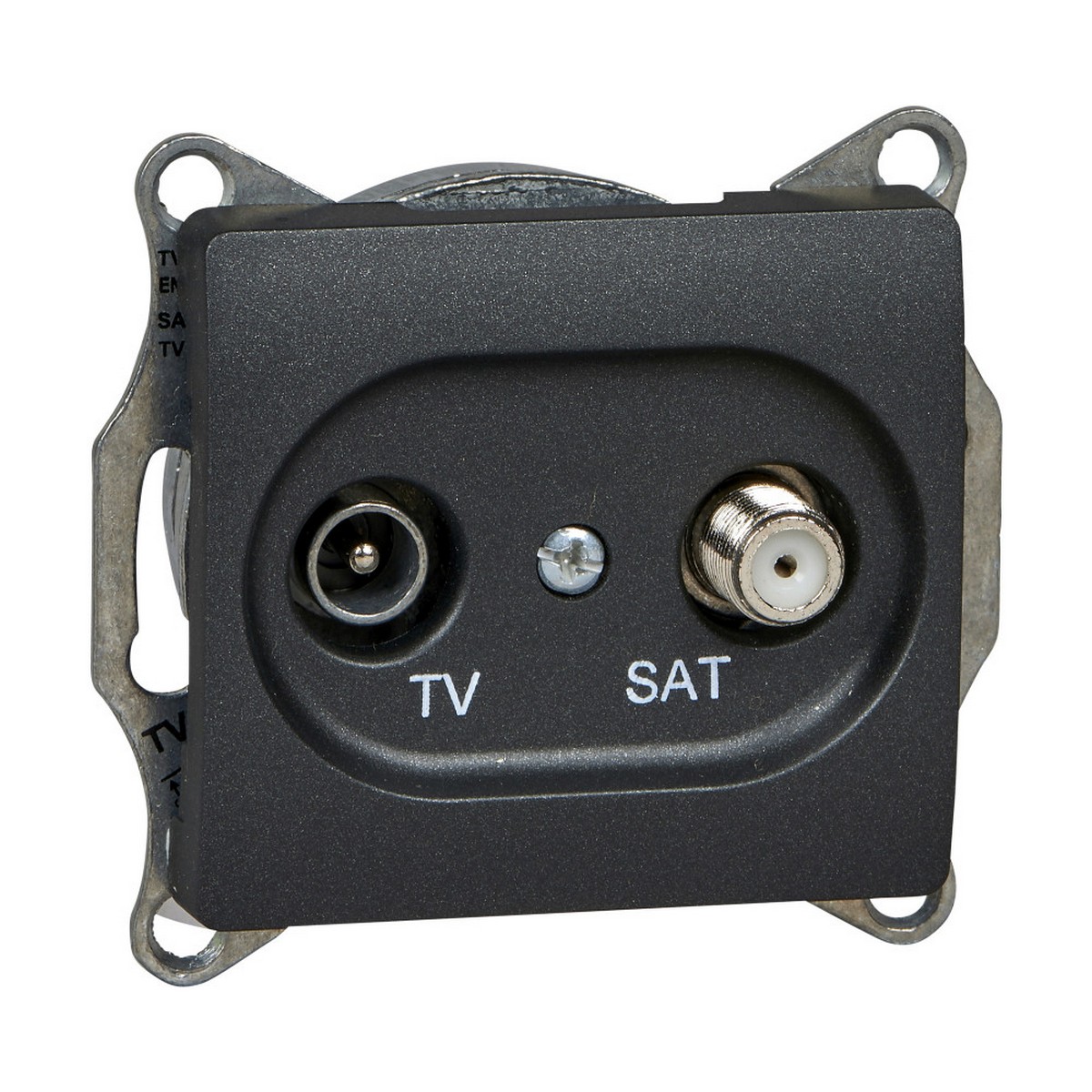 Розетка TV-SAT Systeme Electric Glossa Антрацит оконечная 1DB механизм GSL000797