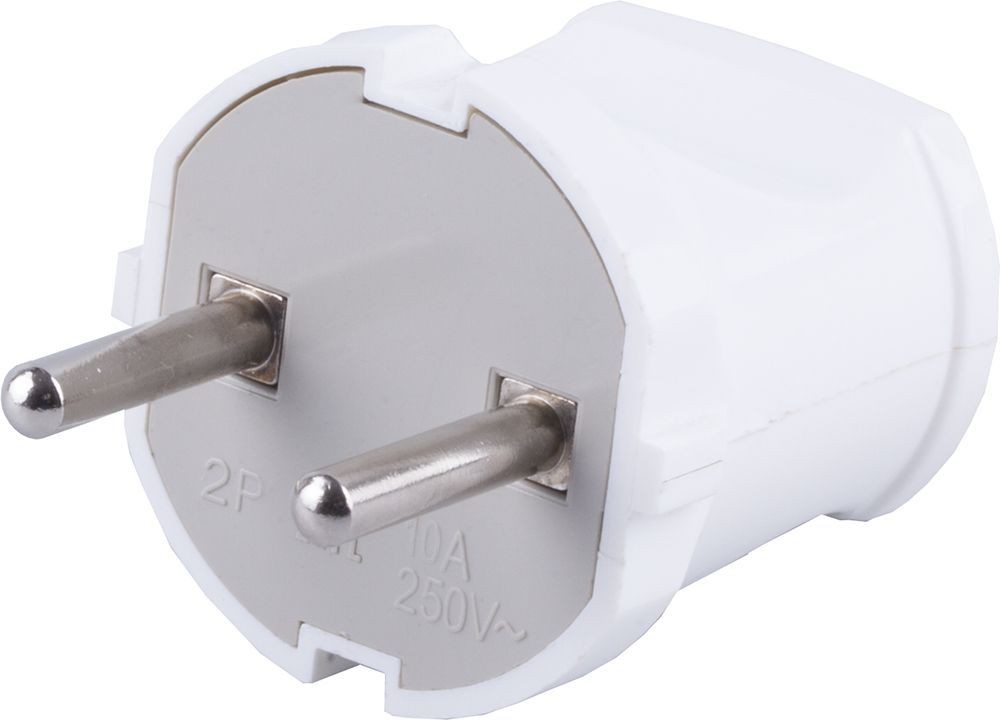 Вилка прямая б/з STEKKER PPG10-43-201 ABS пластик 250В 10A IP20 белый 32855