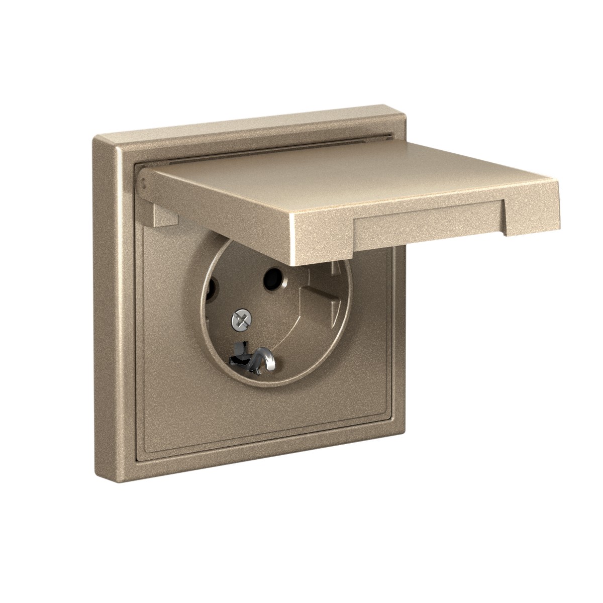 ArtGallery Шампань Розетка Systeme Electric ArtGallery Шампань с заземл. со шторк. с крышкой 16А IP20 GAL000546