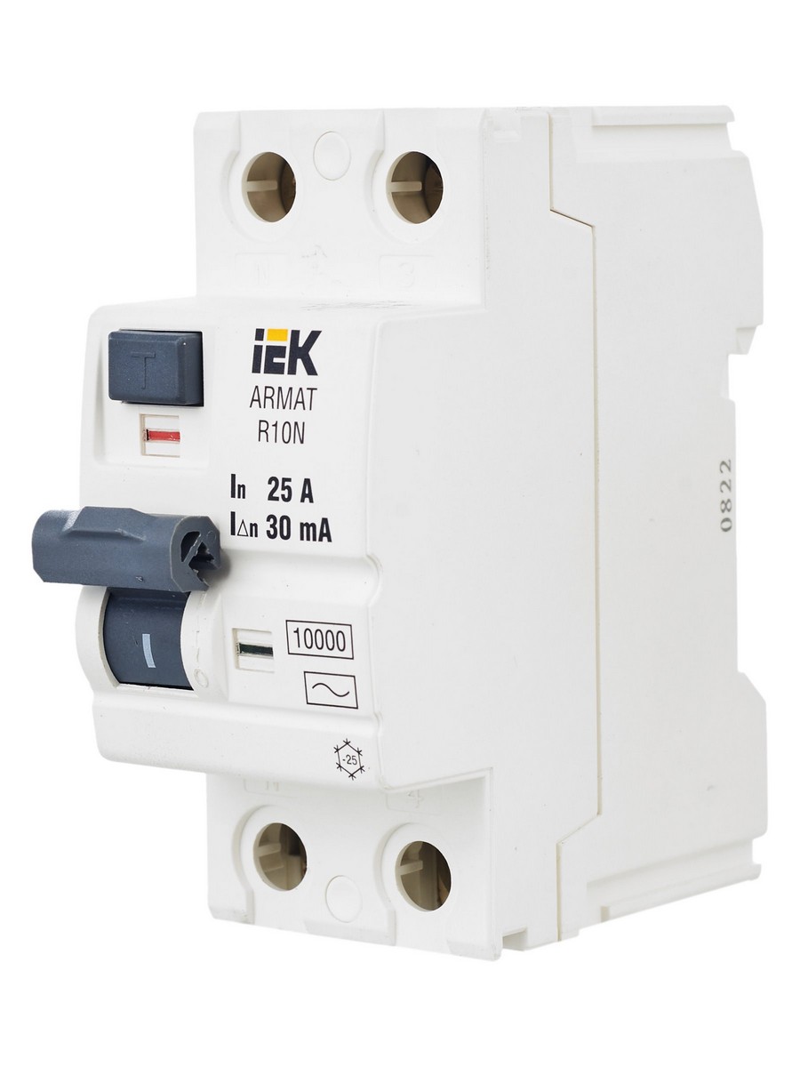 ВДТ УЗО IEK ARMAT R10N 2P 25А 30мА тип AC AR-R10N-2-025C030