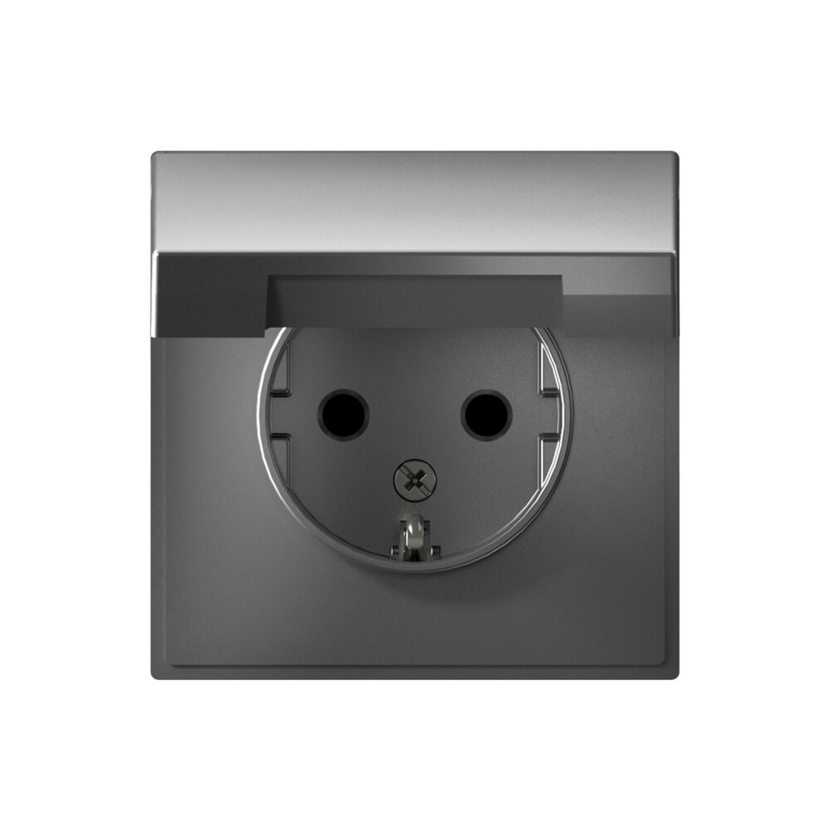 Розетка Systeme Electric ArtGallery Сталь с заземл. со шторк. с крышкой 16А IP20 GAL000946