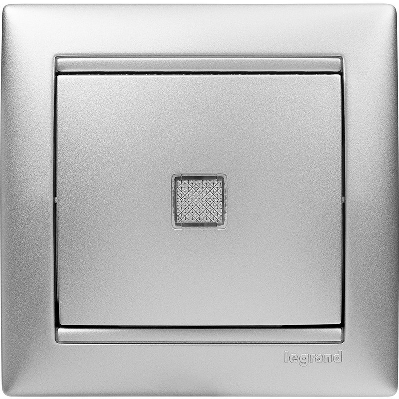 Выключатель Legrand Valena Алюминий 1-клавишный с подсветкой 770110