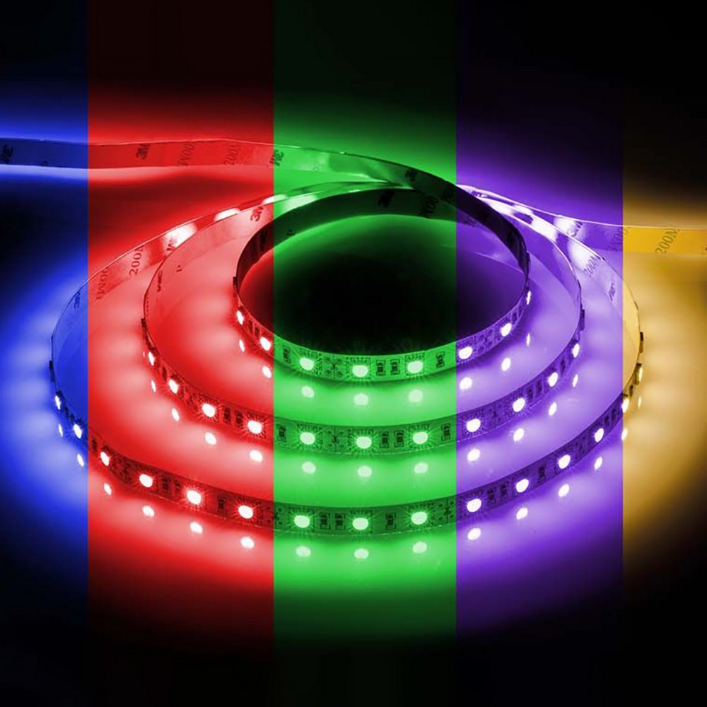 Лента светодиодная Feron LS606 60SMD(5050)/м 14.4Вт/м 12V IP20 RGB 3 метра (комплект с адаптером, контроллером, вилкой и пультом)27722