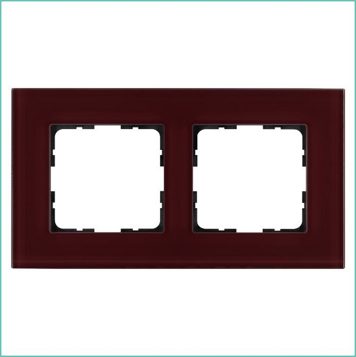 JASMART G - розетки и выключатели Рамка JASMART 2-постовая стекло Гранатовый GLASS G1002GH