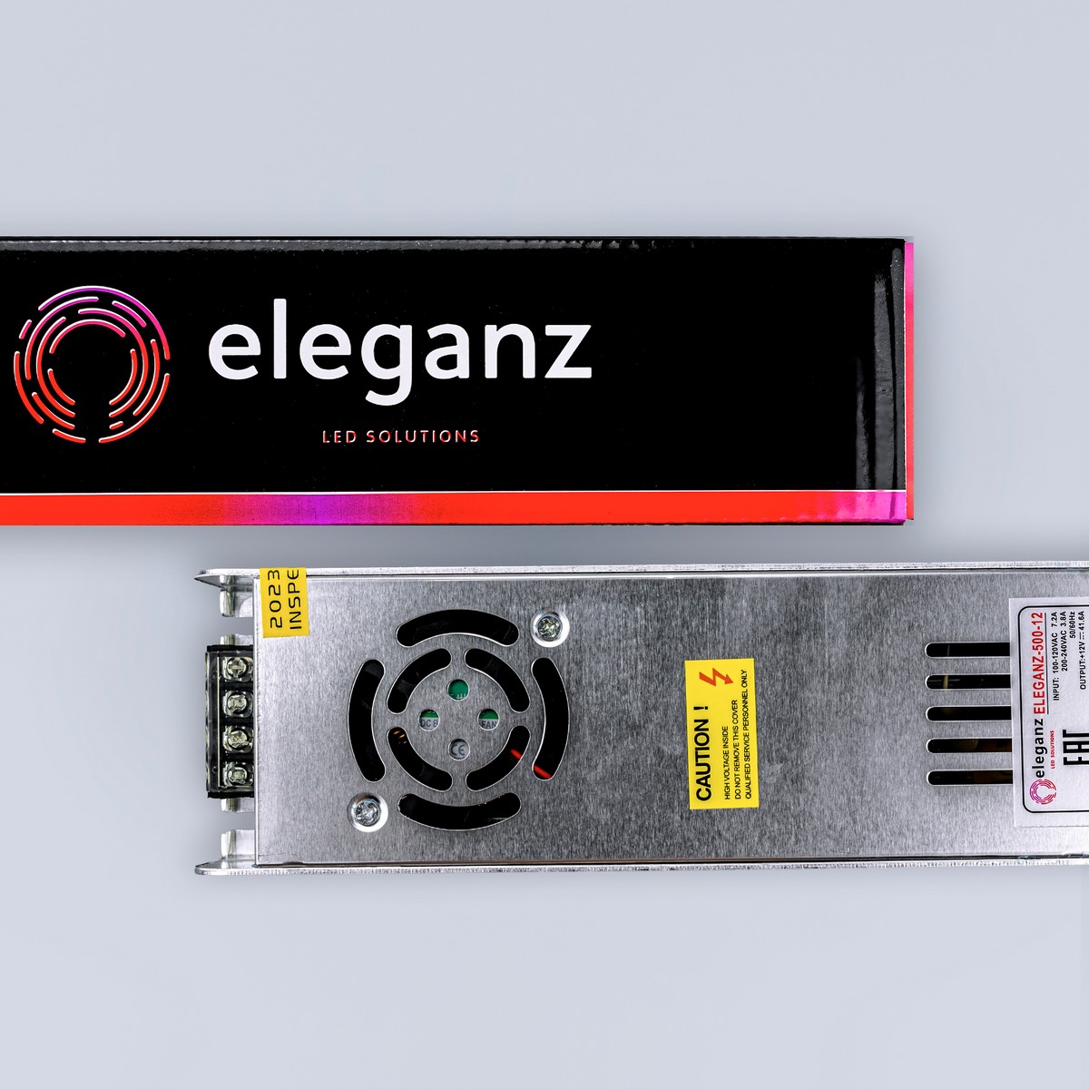 Блок питания для светодиодной ленты Eleganz 12V 500W IP20 узкий 1115