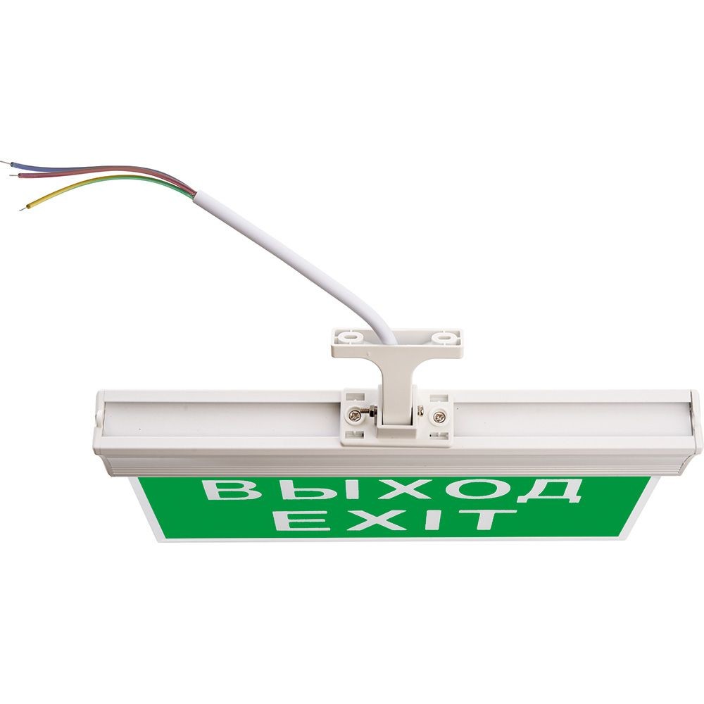 Светильник аккумуляторный EL60 ВЫХОД 10 LED/1W 230V AC/DC зеленый 260*245*35 mm белый  41438