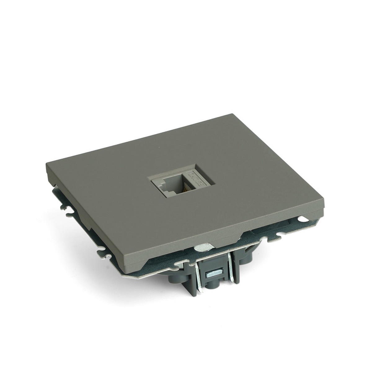 Розетка компьютерная 1-ая RJ-45 STEKKER Эмили RST00-5117-10 платиново-серый soft touch 49951