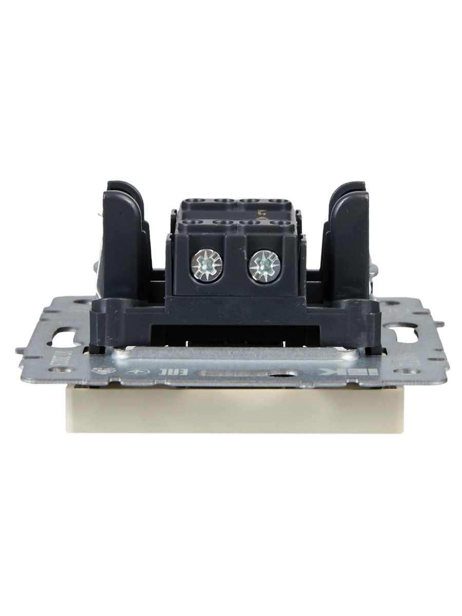 Выключатель IEK BRITE 1-клавишный проходной 10А ВС10-1-6-БрКр бежевый BR-V12-0-10-K10