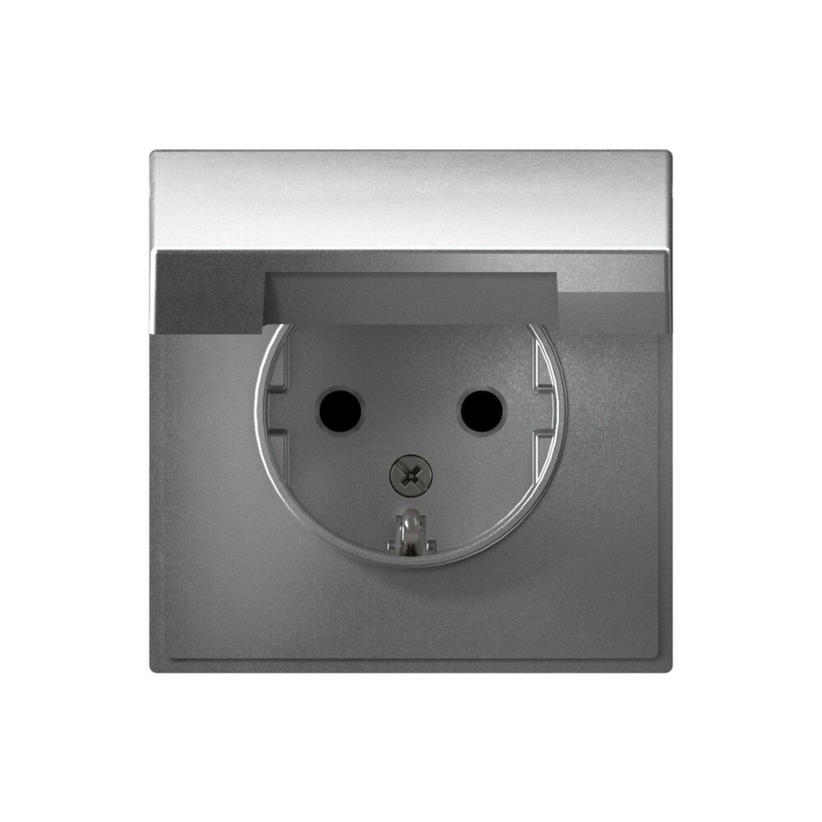 Розетка Systeme Electric ArtGallery Алюминий с заземл. со шторк. с крышкой 16А IP20 GAL000346