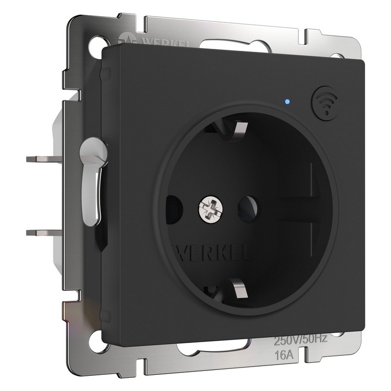 Werkel Черный матовый механизмы Умная встраиваемая Розетка Werkel с заземлением с защитными шторками черный матовый W1171608