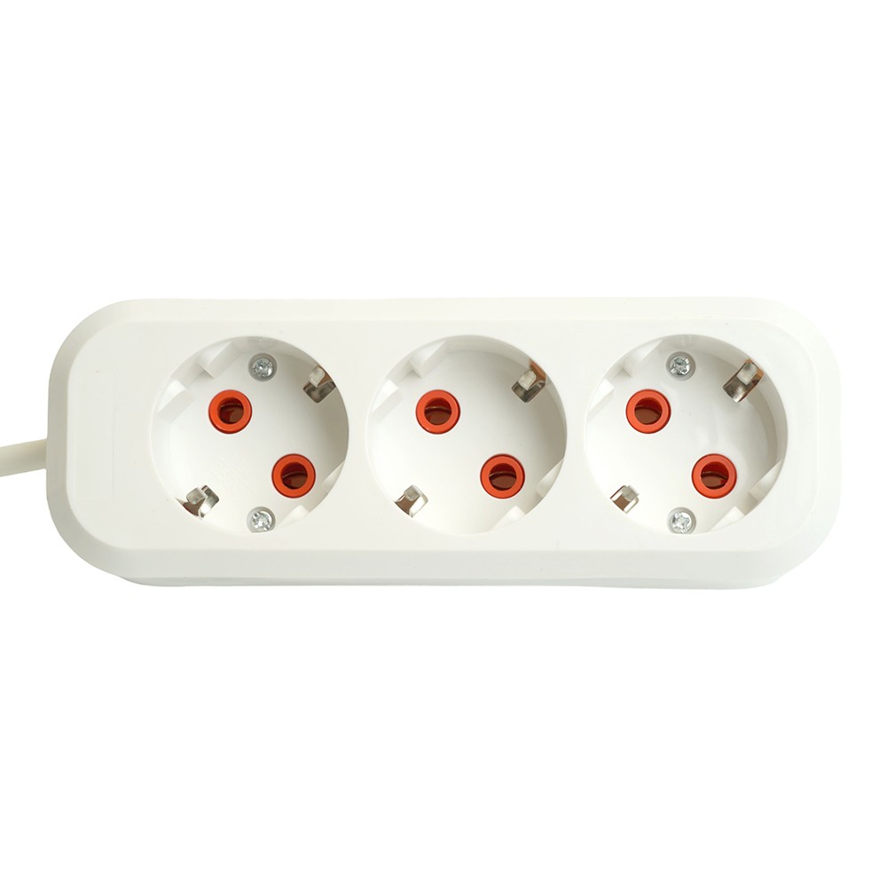 Колодки и удлинители, тройники Удлинитель STEKKER трехместный с/з HM06-31-05 5м Home (У10-002) белый 49349 