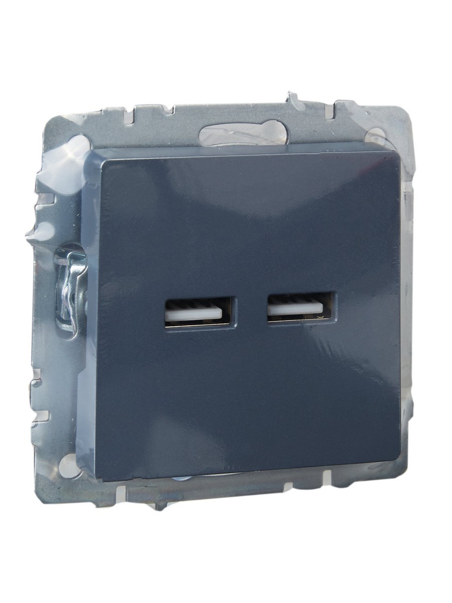 Розетка IEK BRITE USB A+A 3,1А РЮ10-1-БрМ маренго BR-U21-D31-K35
