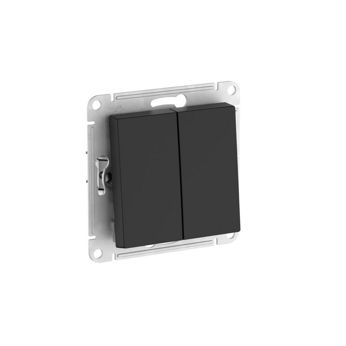 AtlasDesign Карбон Переключатель SE AtlasDesign Aqua Карбон 2-клавишный IP44 быстрозажим. клем. ATN441051S