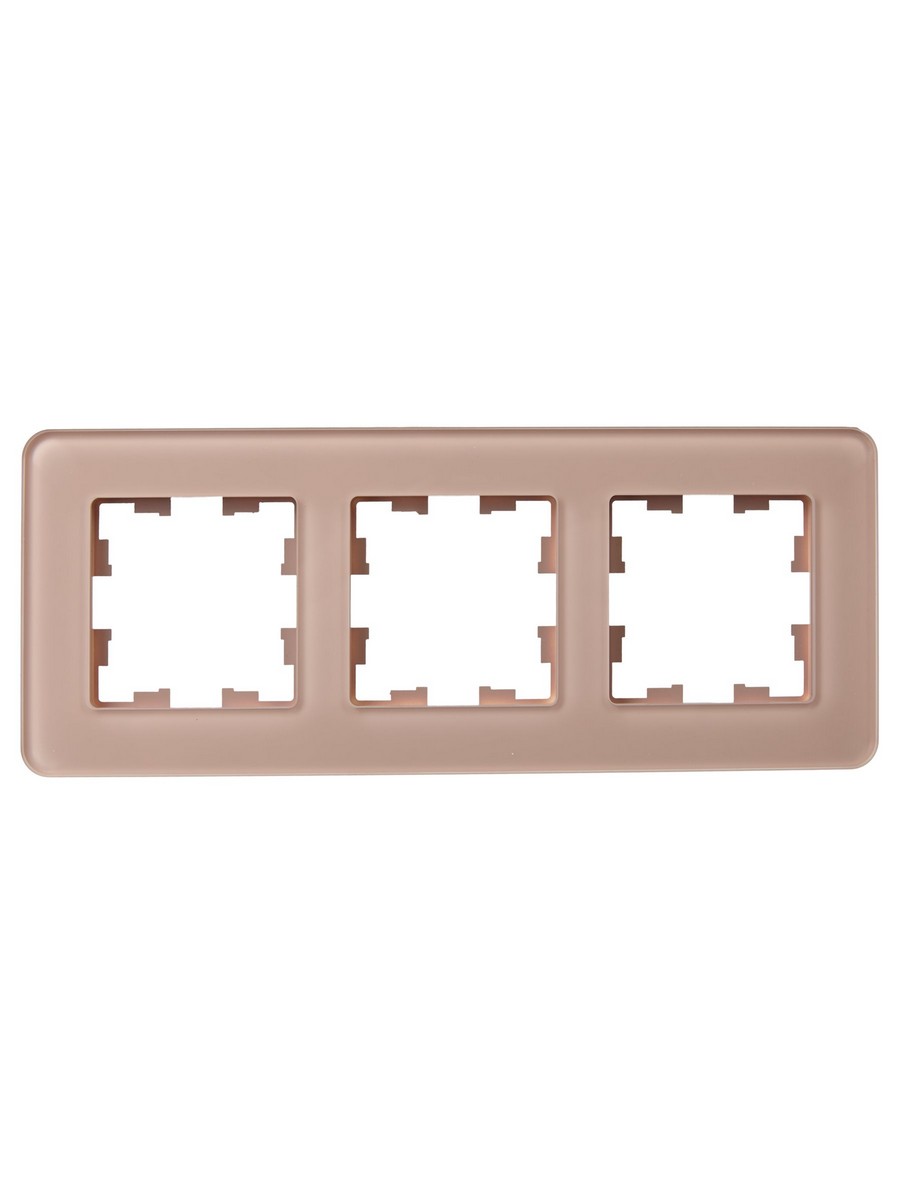 Рамка IEK BRITE DECOR Дымчатый матовый стекло скругл.угол 3-мест. РУ-3-2-Бр RE BR-M32-G-41-K97