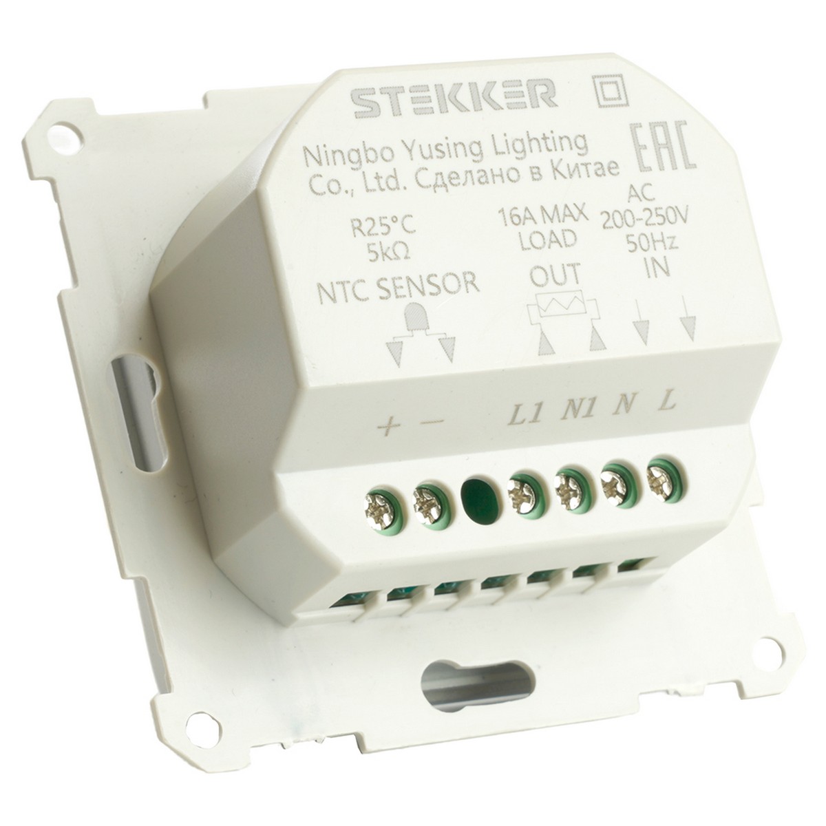 Терморегулятор механический STEKKER GLS00-7117-01 250V 3500W Катрин белый 49740