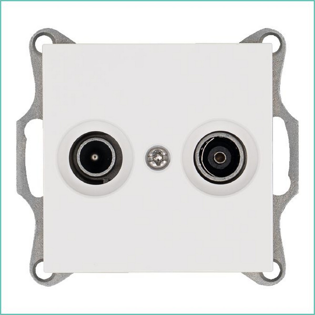 Розетка JASMART TV+FM оконечная Белый глянцевый G6204W
