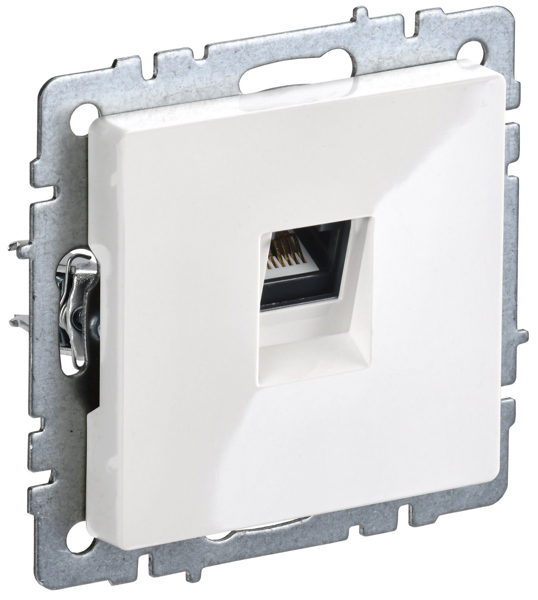 IEK Brite Белый Розетка компьютерная IEK BRITE BASE Белый RJ45 кат.5E РК10-БрБ BR-K10-1-K01-PRO