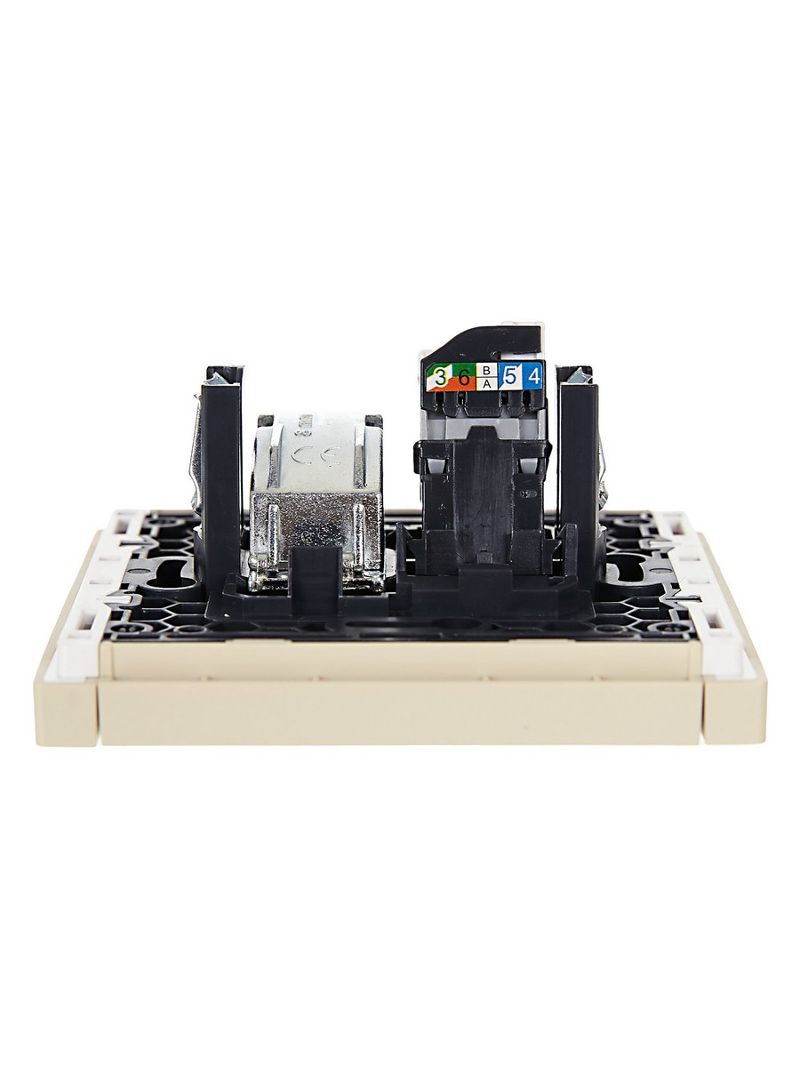 Розетка IEK FORTE&PIANO Ваниль двойная TV+RJ45 кат.5E FP436
