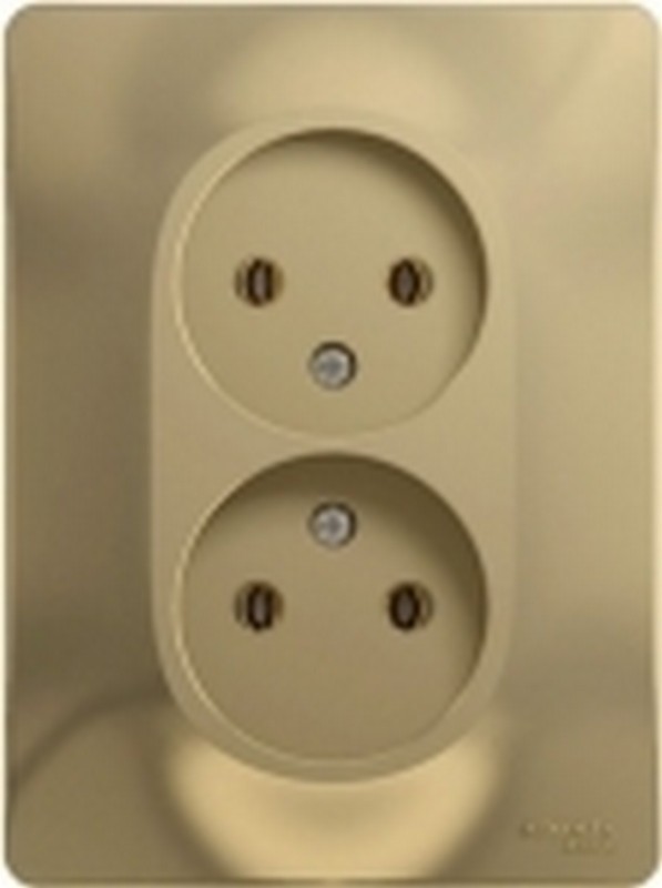 Розетка Systeme Electric Glossa Титан 2-я без заземления (в сборе с рамкой) GSL000420