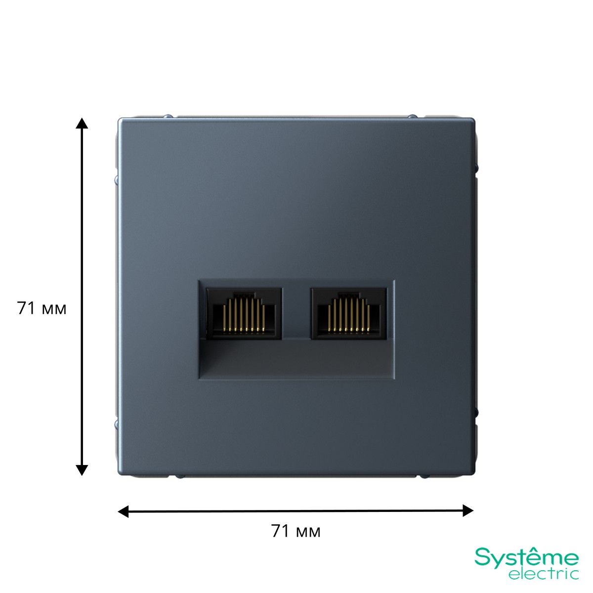 Розетка компьютерная Systeme Electric ArtGallery Грифель двойная RJ45+RJ45, кат. 5е,