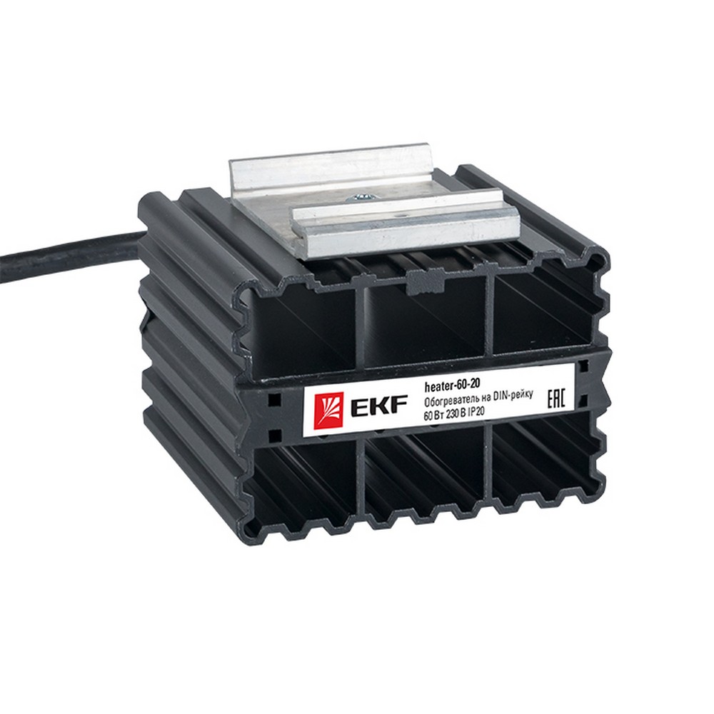 Комплектующие для щитов Обогреватель EKF PROxima на DIN-рейку 60Вт 230В IP20 heater-60-20 