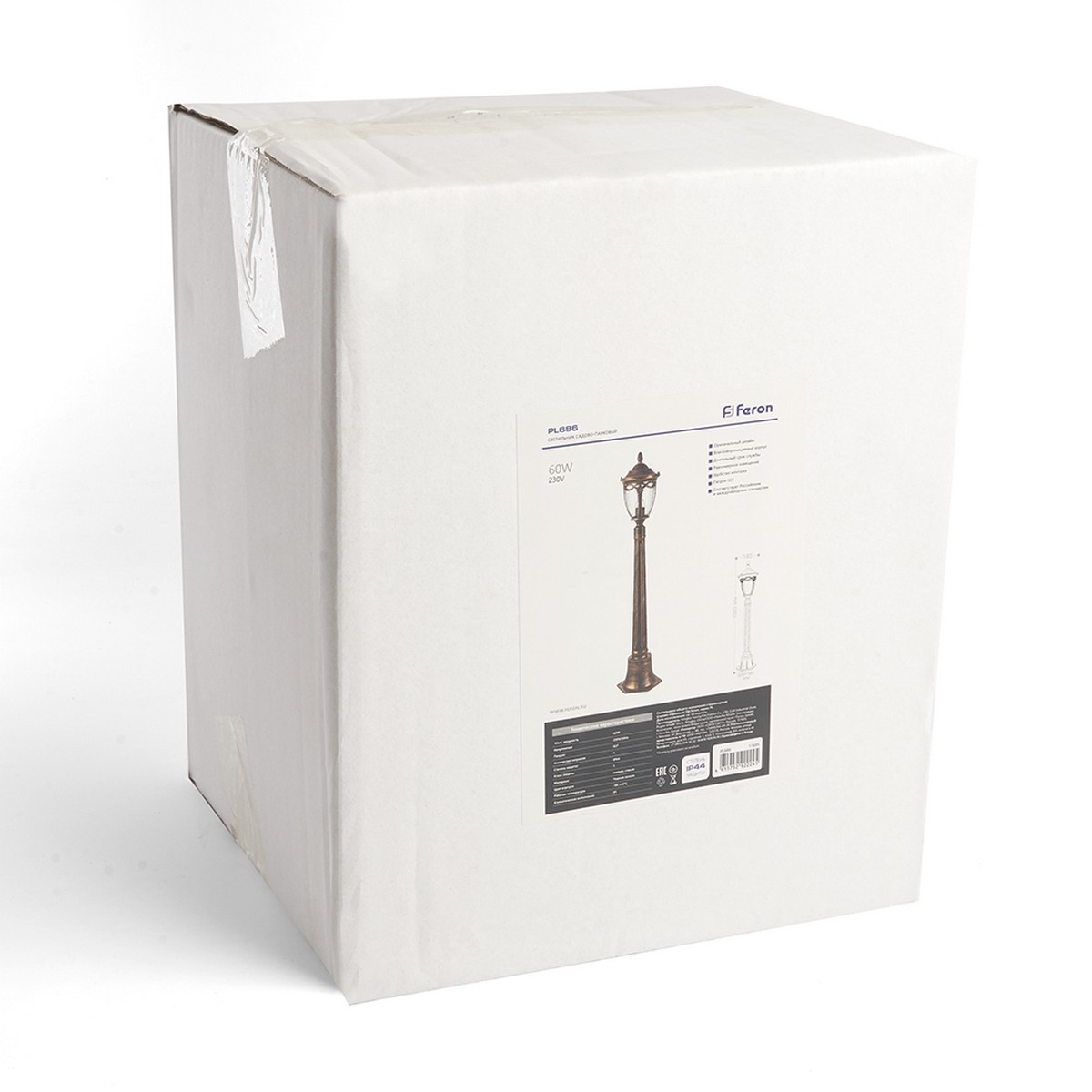 Светильник садово-парковый Feron PL686 столб 60W 230V E27 черное золото 11695