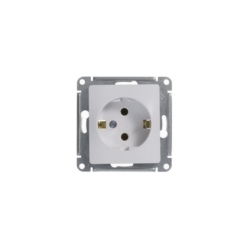 Розетка Systeme Electric Glossa Белый с заземлением GSL000143