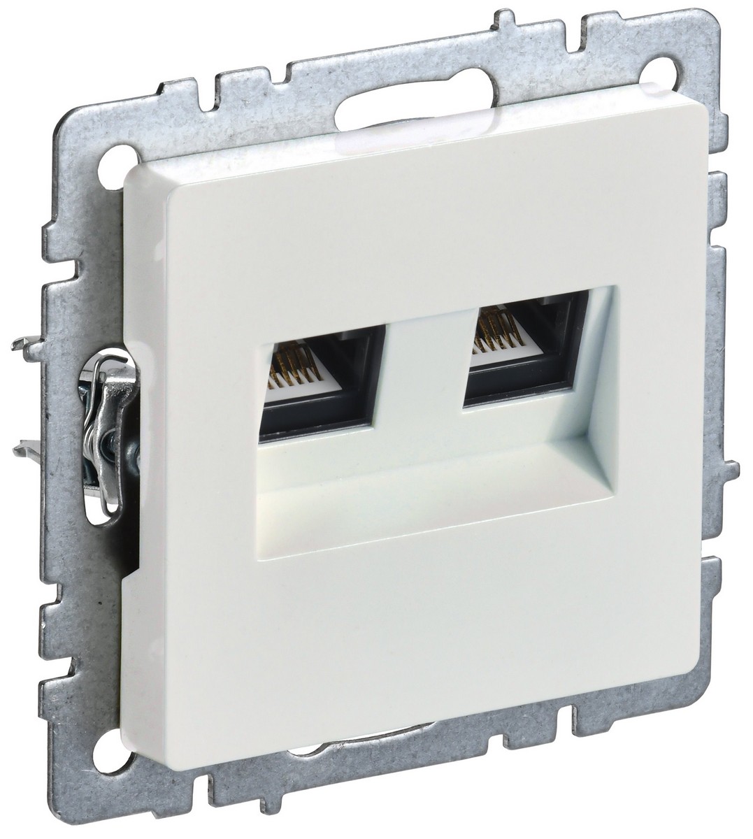 Розетка IEK BRITE компьютерная двойная кат.5E RJ45 РК10-2-БрЖ жемчуг BR-K20-1-K36