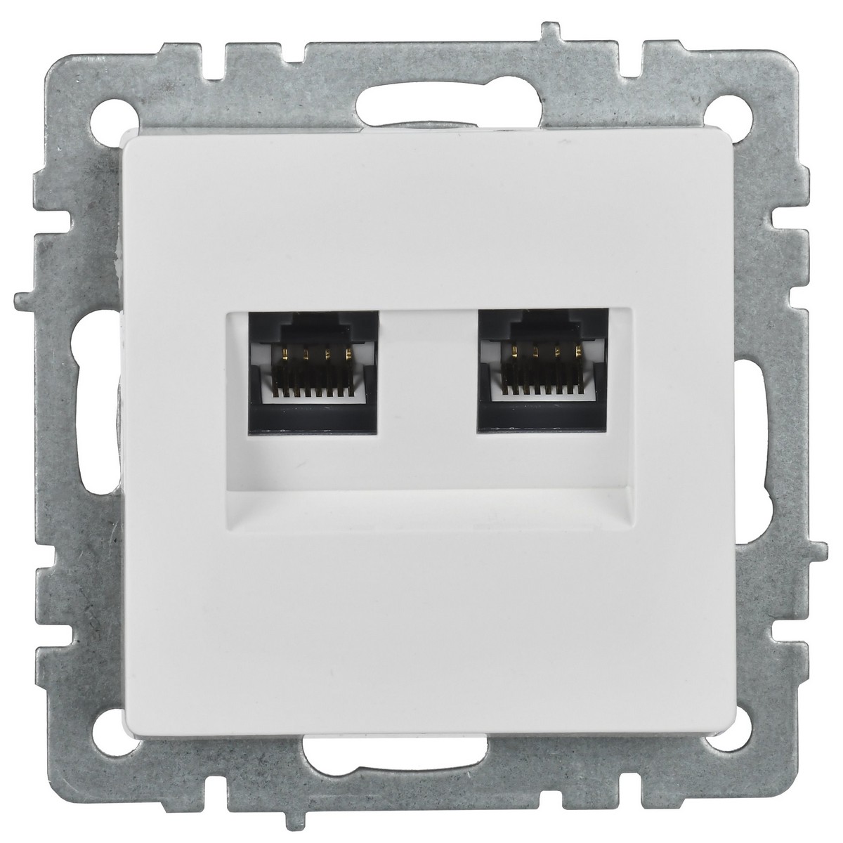 Розетка IEK BRITE двойная RJ11+RJ45 кат.5E РК/Т12-БрБ белый BR-KT20-O-1-K01