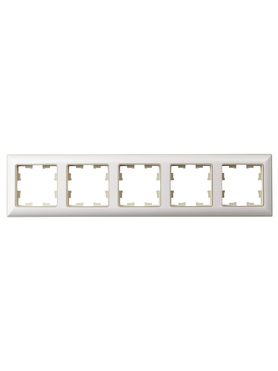 Рамка IEK BRITE DECOR Жемчуг/беж 3D-форма 5-мест. РУ-5-Бр