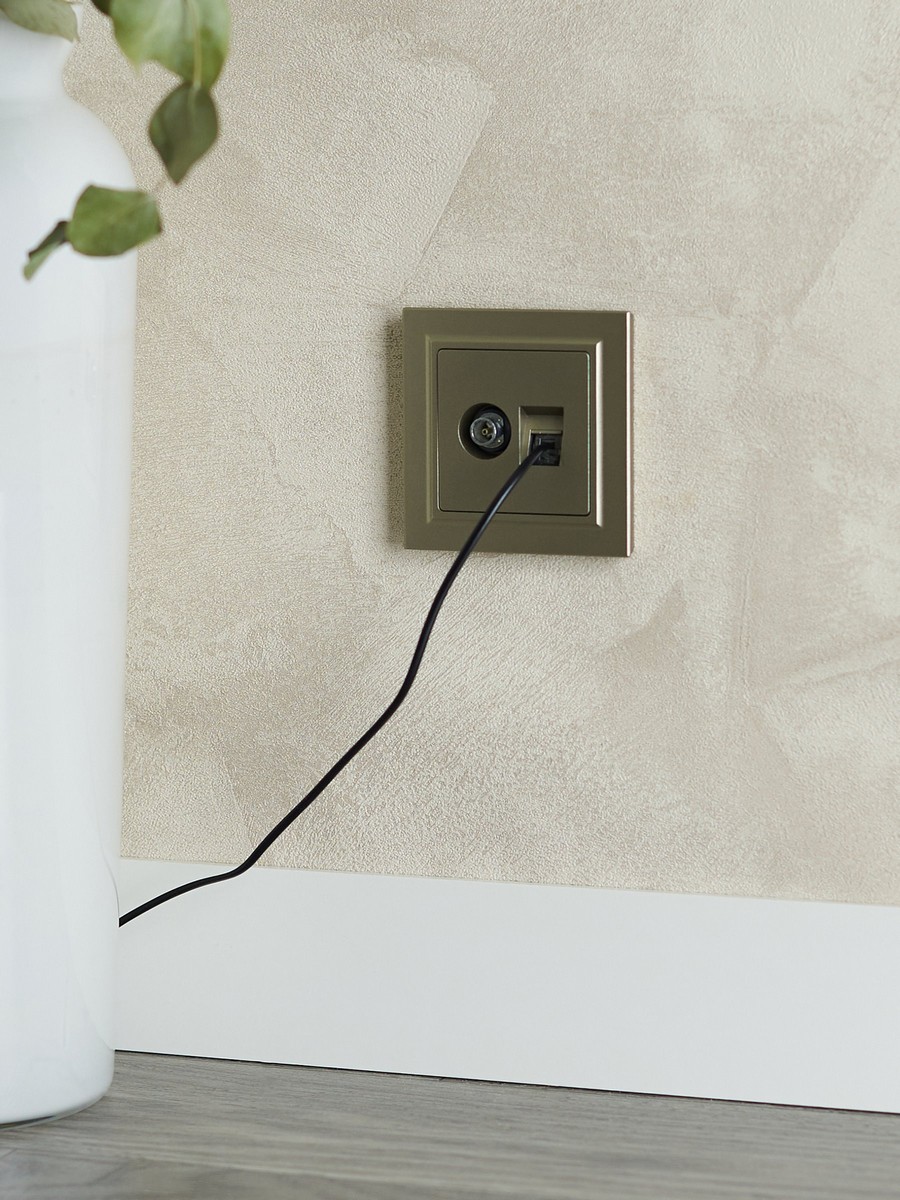 IEK Brite Шампань Розетка IEK BRITE двойная TV+RJ45 кат.5E РТВ/РК12-БрШ шампань BR-AK20-1-K37