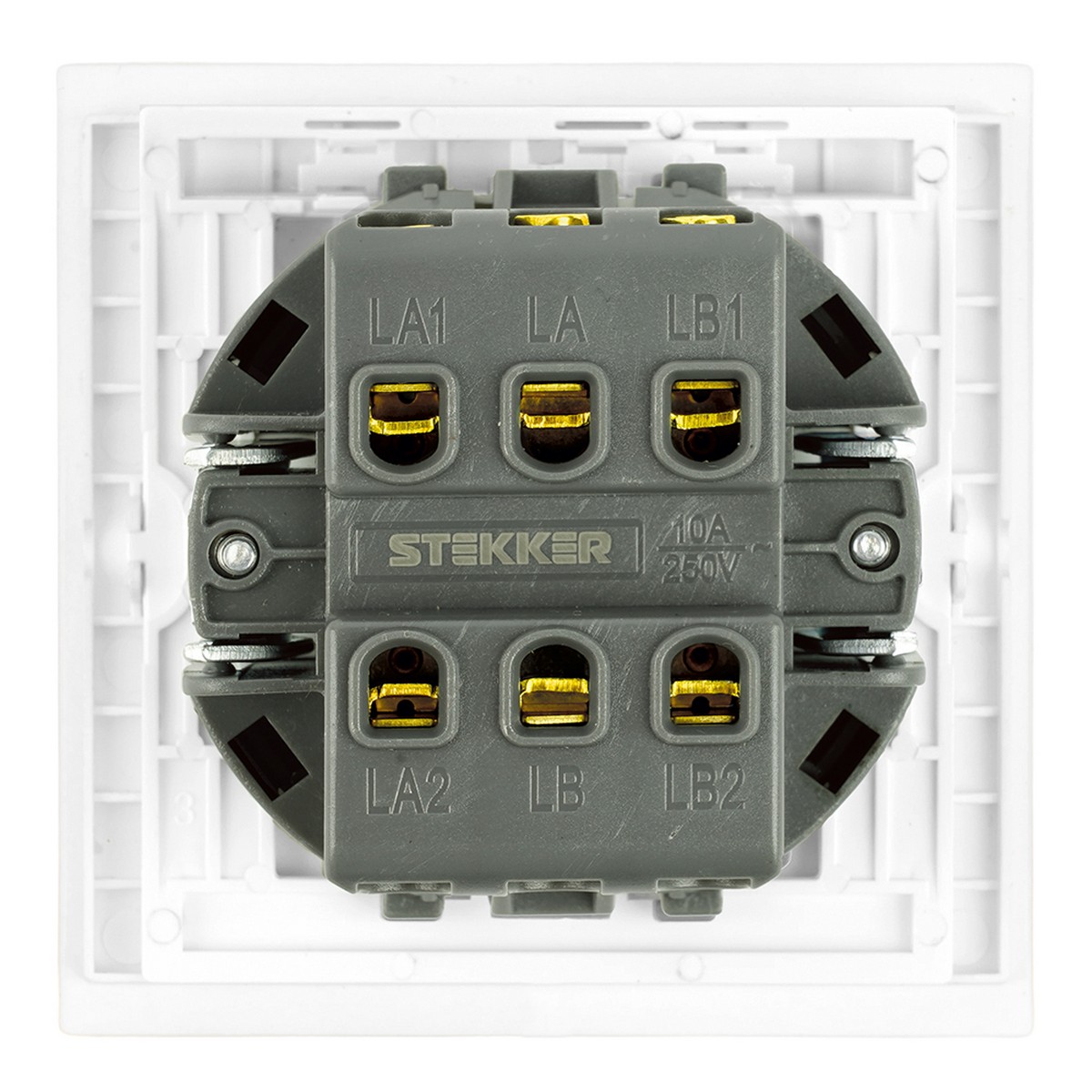 Переключатель перекрестный 2-клавишный STEKKER Мия RSW10-3111-01 белая магнолия 50788
