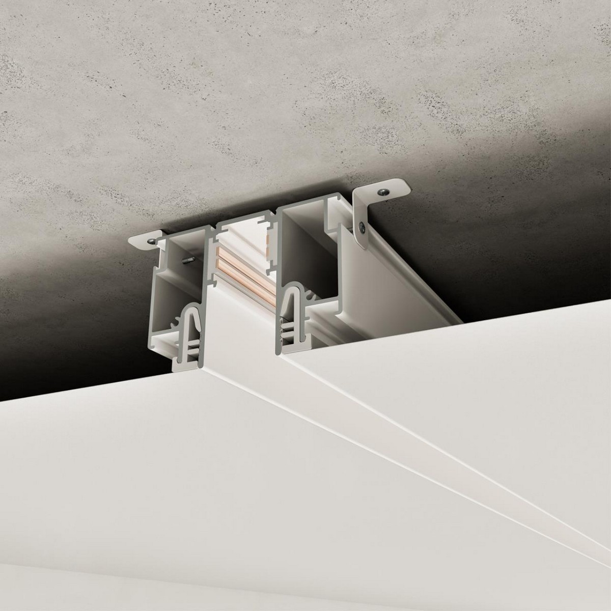 Трековые светодиодные светильники Шинопровод для монтажа в натяжной потолок 2м (CLAMP) NOVOTECH 135325 FLUM 