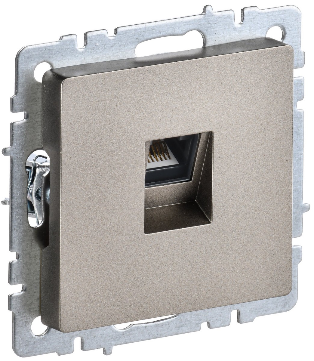 IEK Brite Шампань Розетка компьютерная IEK BRITE BASE Шампань RJ45 кат.6 РК11-БрШ BR-K10-2-K37