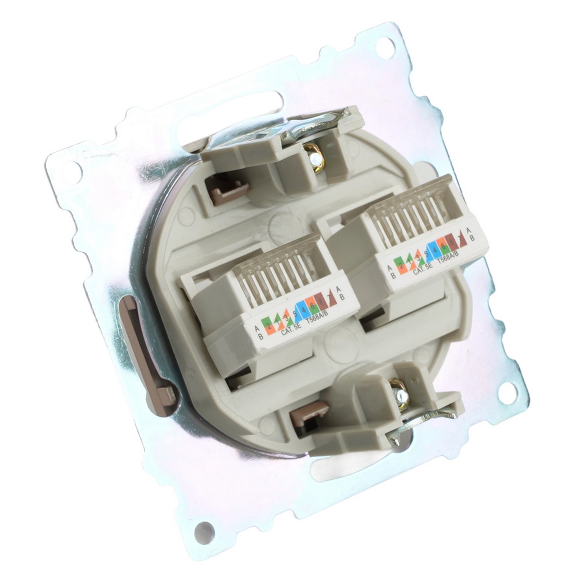 Катрин - Розетки и выключатели Stekker Розетка компьютерная 2-местная RJ-45 STEKKER GLS00-7109-02 Катрин шампань 50004