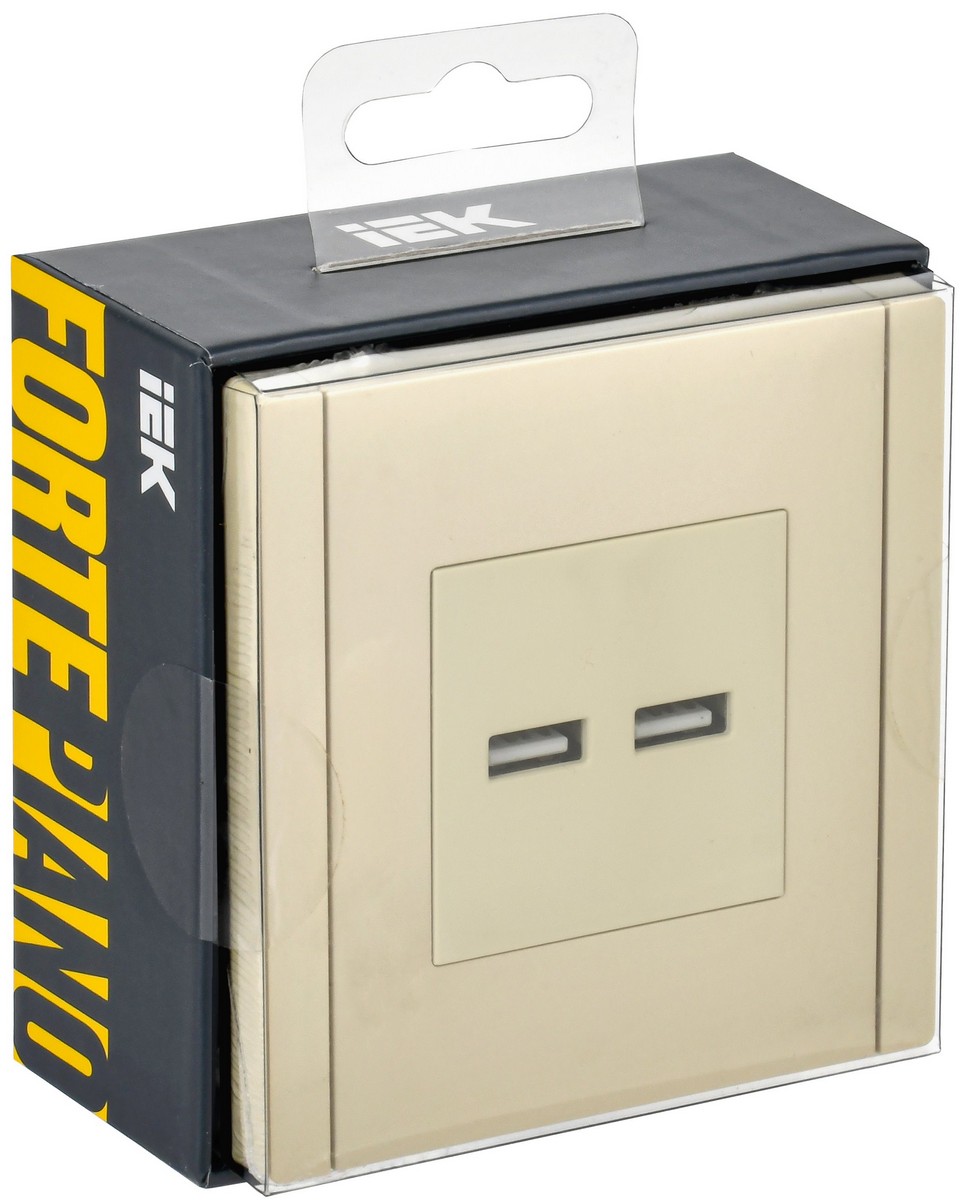 Розетка IEK FORTE&PIANO Ваниль USB A+A 3,1А FP449