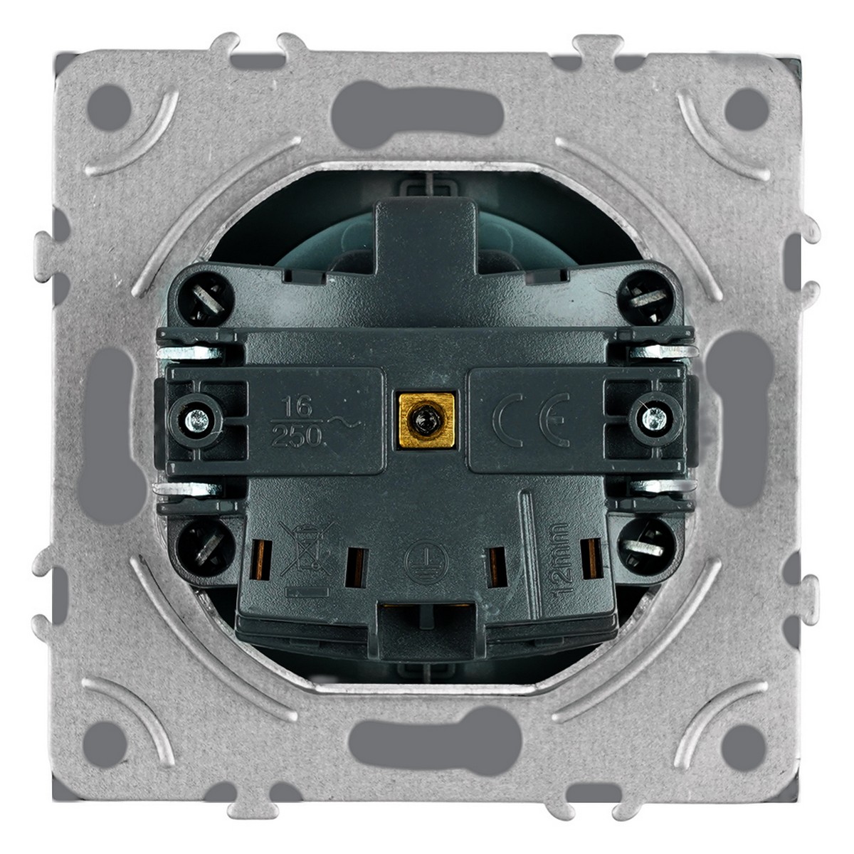 Эмили - Розетки и выключатели Stekker Розетка 1-местная с з/ш, с/з STEKKER Эмили RST16-5110-10ZK платиново-серый soft touch 50243