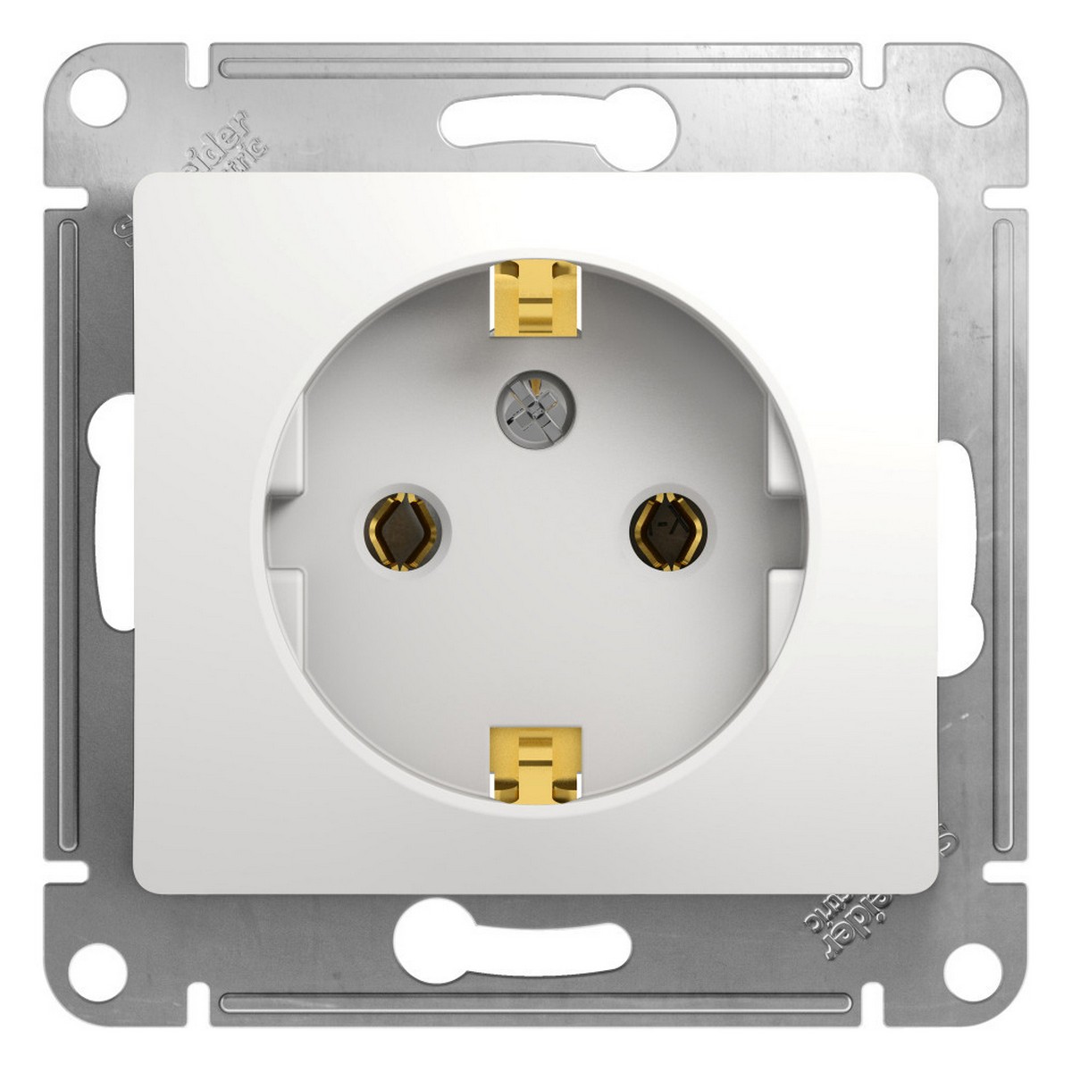 Розетка Systeme Electric Glossa Белый с заземлением GSL000143