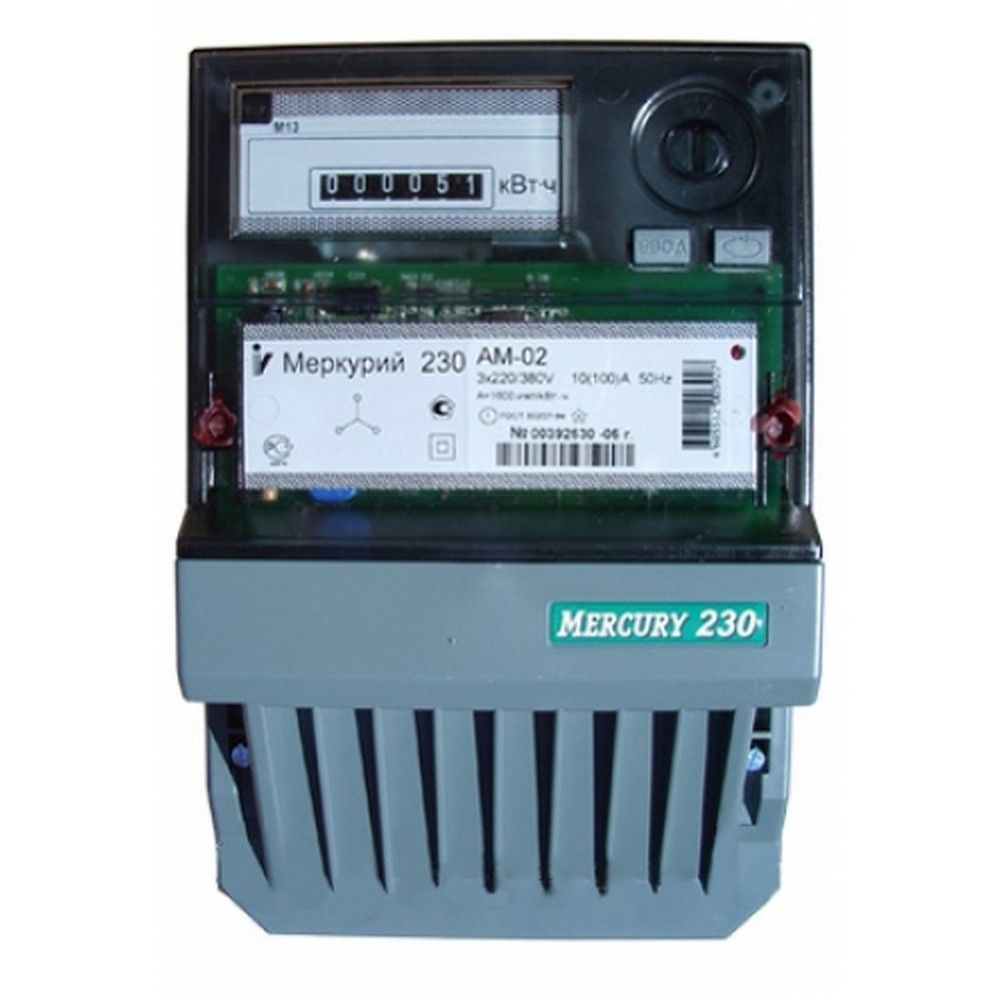 Электросчетчики Счётчик электроэнергии трехфазный Меркурий 230 АМ-02 Однотарифный 100А