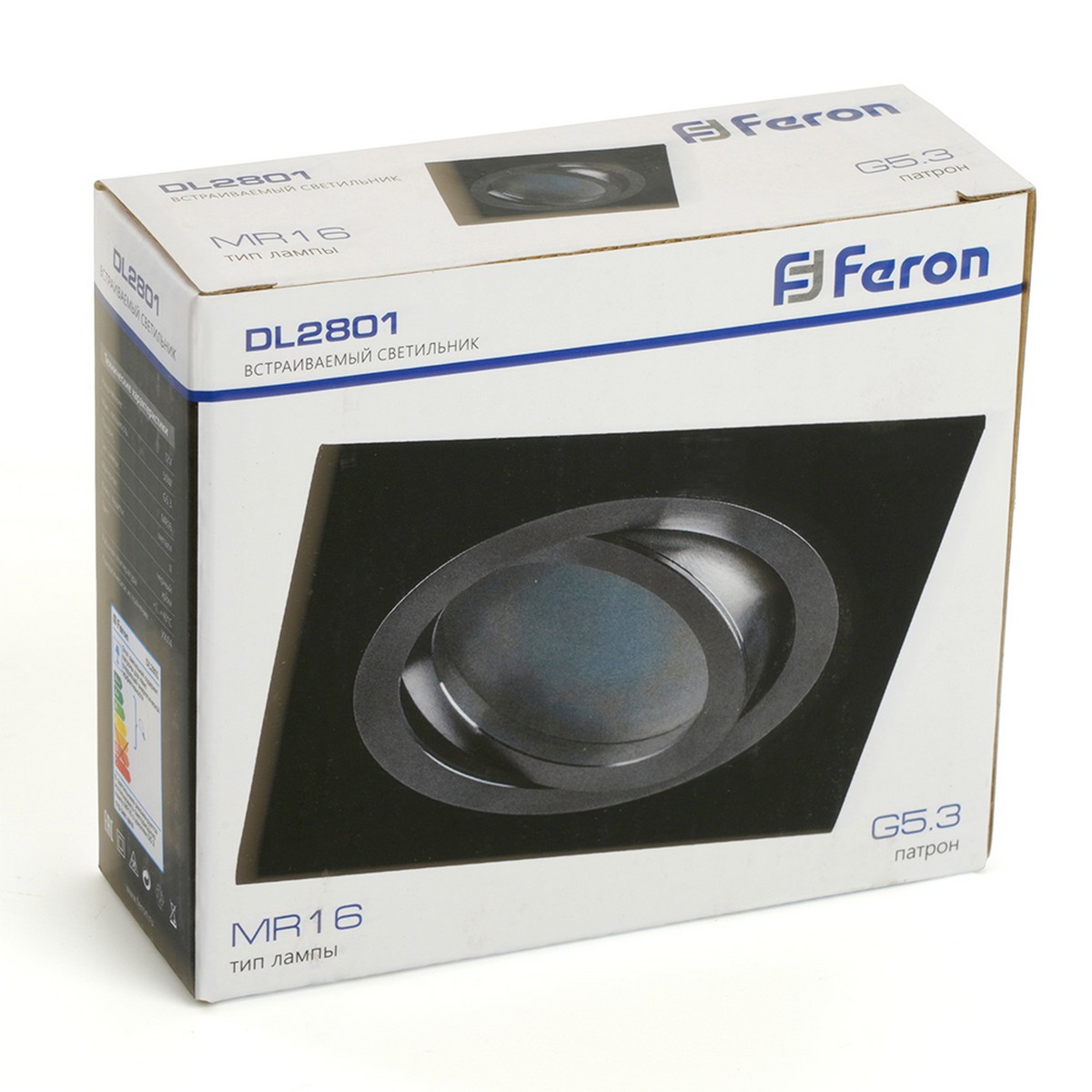Встраиваемые светодиодные светильники Светильник встраиваемый Feron DL2801 MR16 черный хром 32638 
