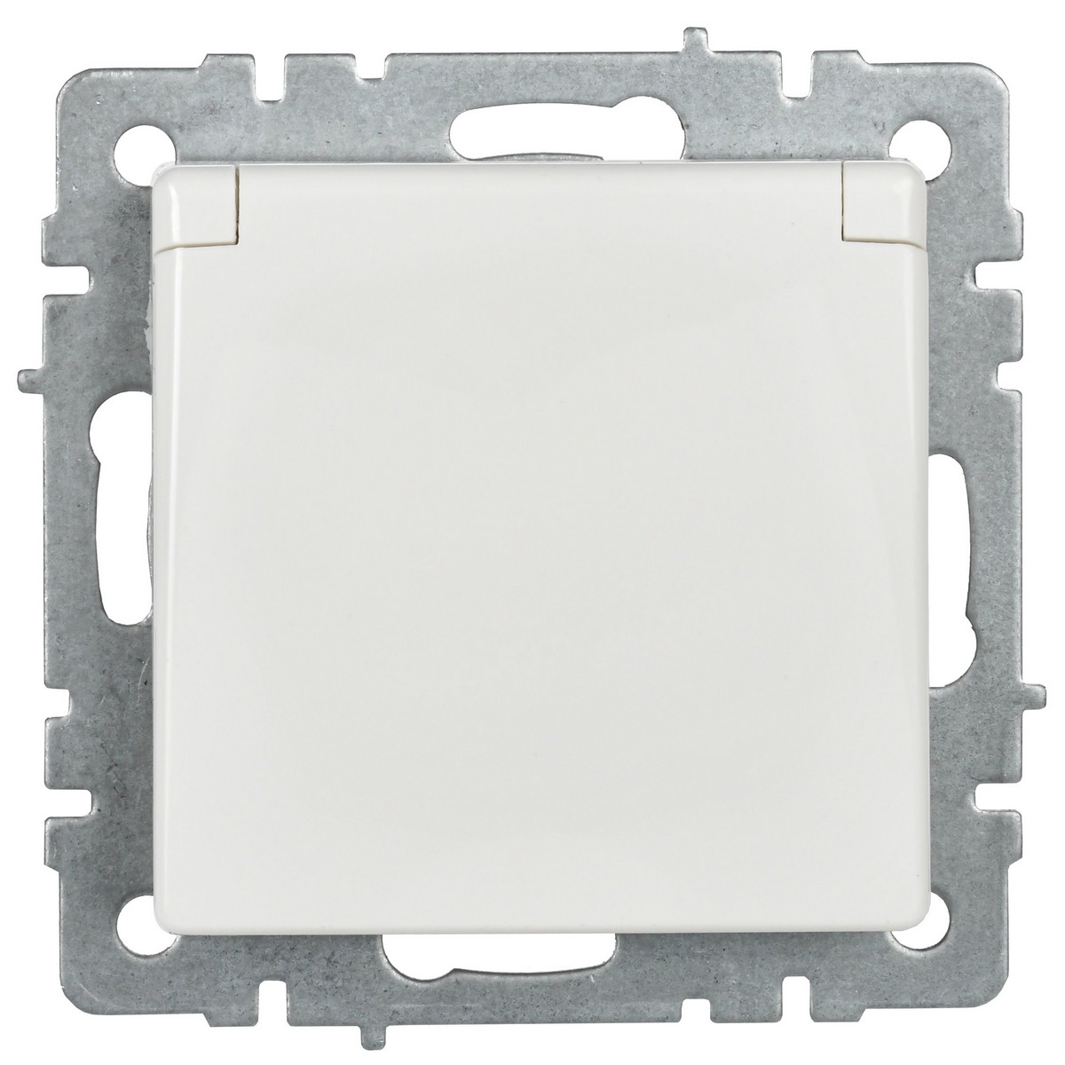 Розетка IEK BRITE с/з с шторками и крышкой 16А IP20 РСбш10-3-БрБ белый BR-R16-16-K01