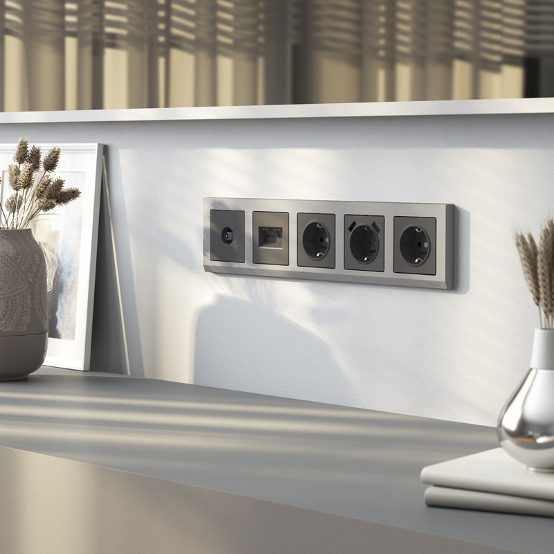 Werkel Графит матовый Розетка Werkel с заземлением (графит матовый) W1171064